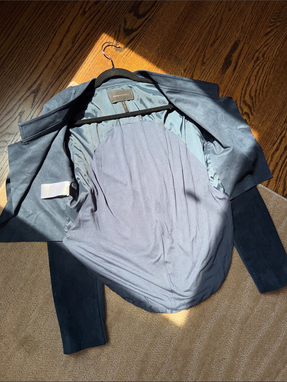 BCBGMAXAZRIA Faux Suede Jacket With a Draped Shawl Collar - Picture 9 of 17